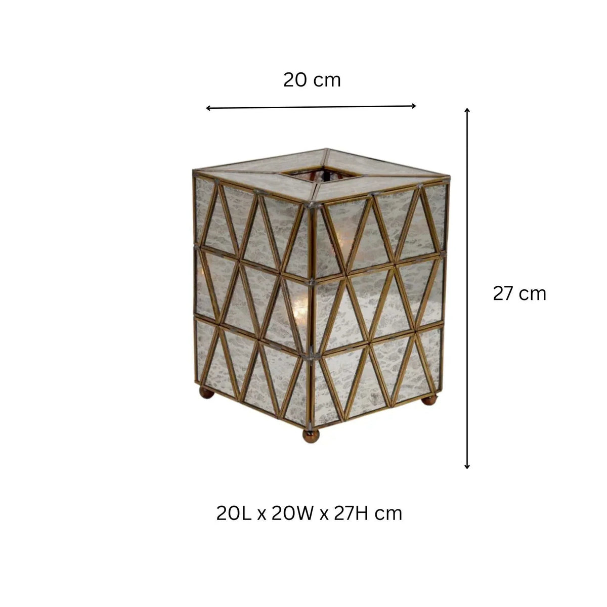 Triangle Table Lamp Brass and Glass – ILLUMEA Bedroom Table Lighting