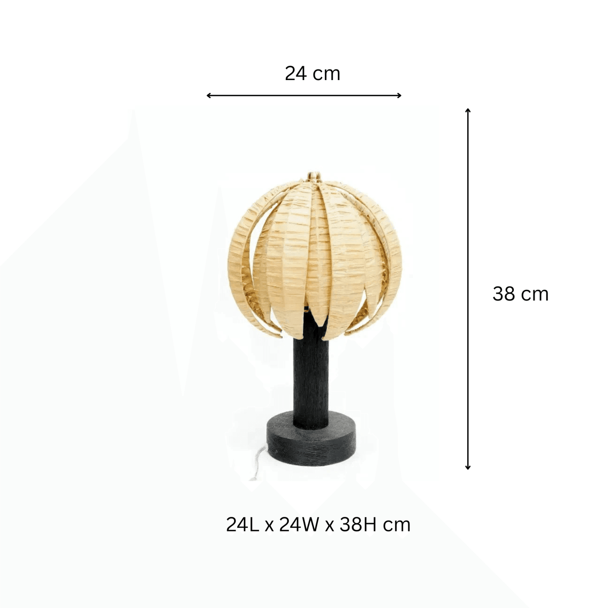 Rafia Shade Wood Table Lamp with wooden base and woven rafia shade illuminating a cozy interior