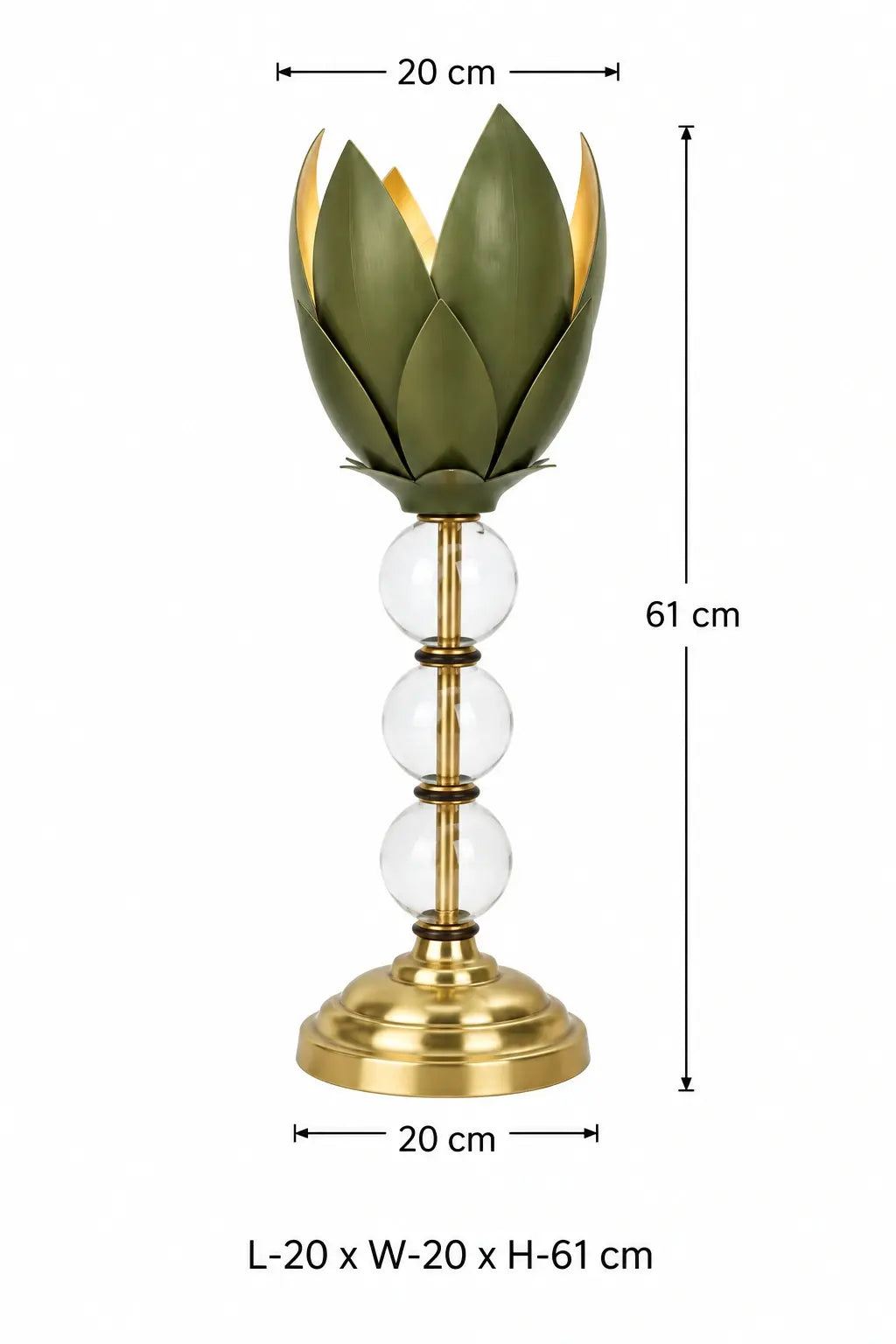 Hammered Leaf Table Lamp with Glass Ball – ILLUMEA, a decorative luxury lighting piece for residential, hospitality and boutique interiors