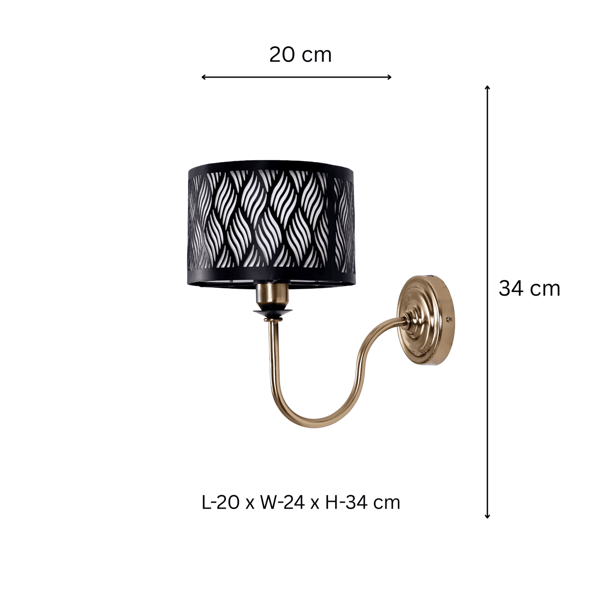 Fabric shade wall lighting with soft warm glow on interior wall