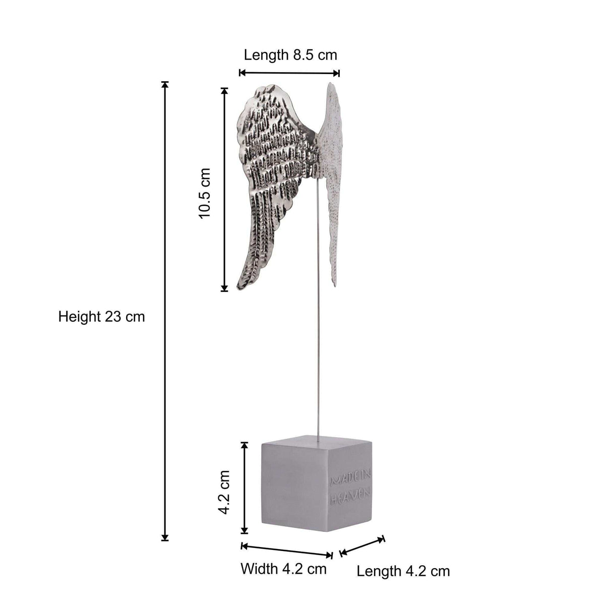 Angel Wing Paper Weight aluminum decorative figurine with delicate wings and wiggling string on desk