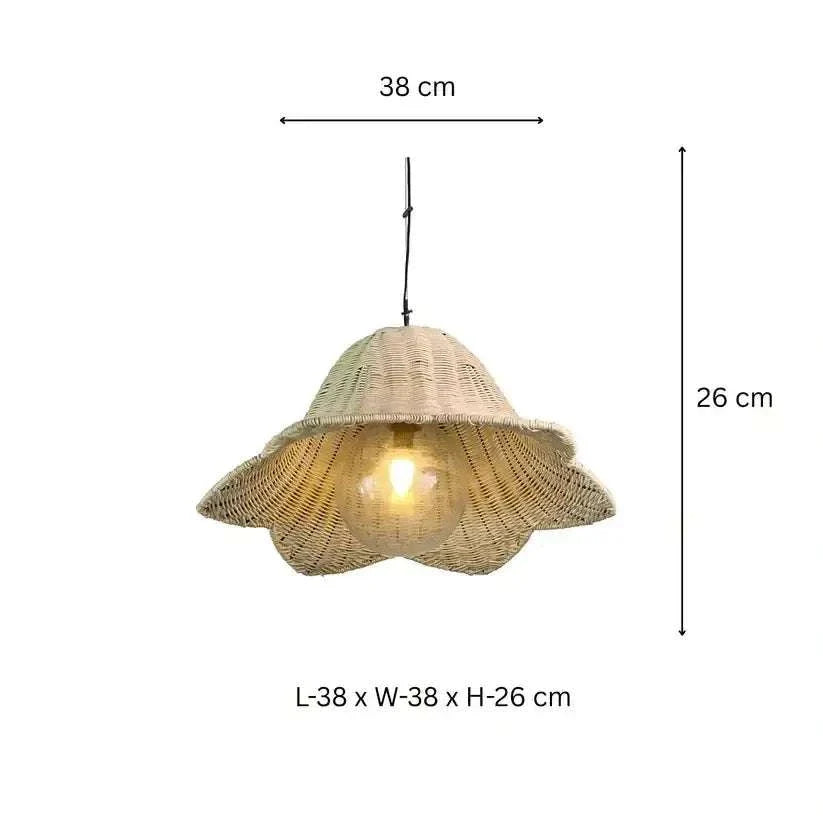 Rattan Pendant Hanging Light by ILLUMEA handwoven natural rattan ceiling lamp with warm glow