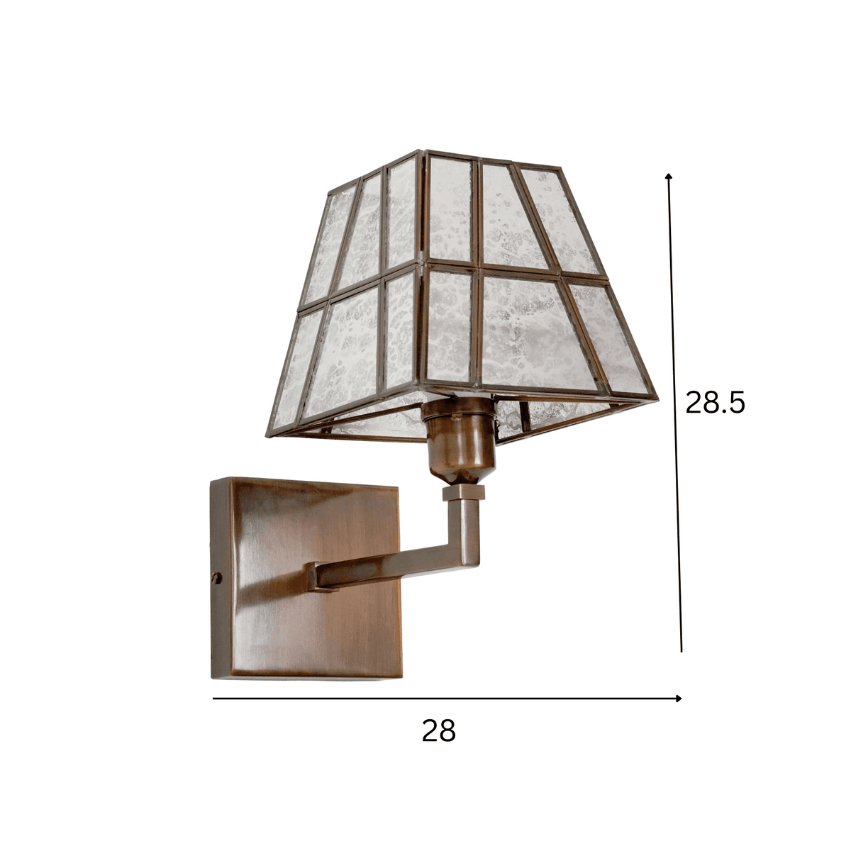 Square conical wall lamp with sleek geometric design and warm ambient light for modern interiors