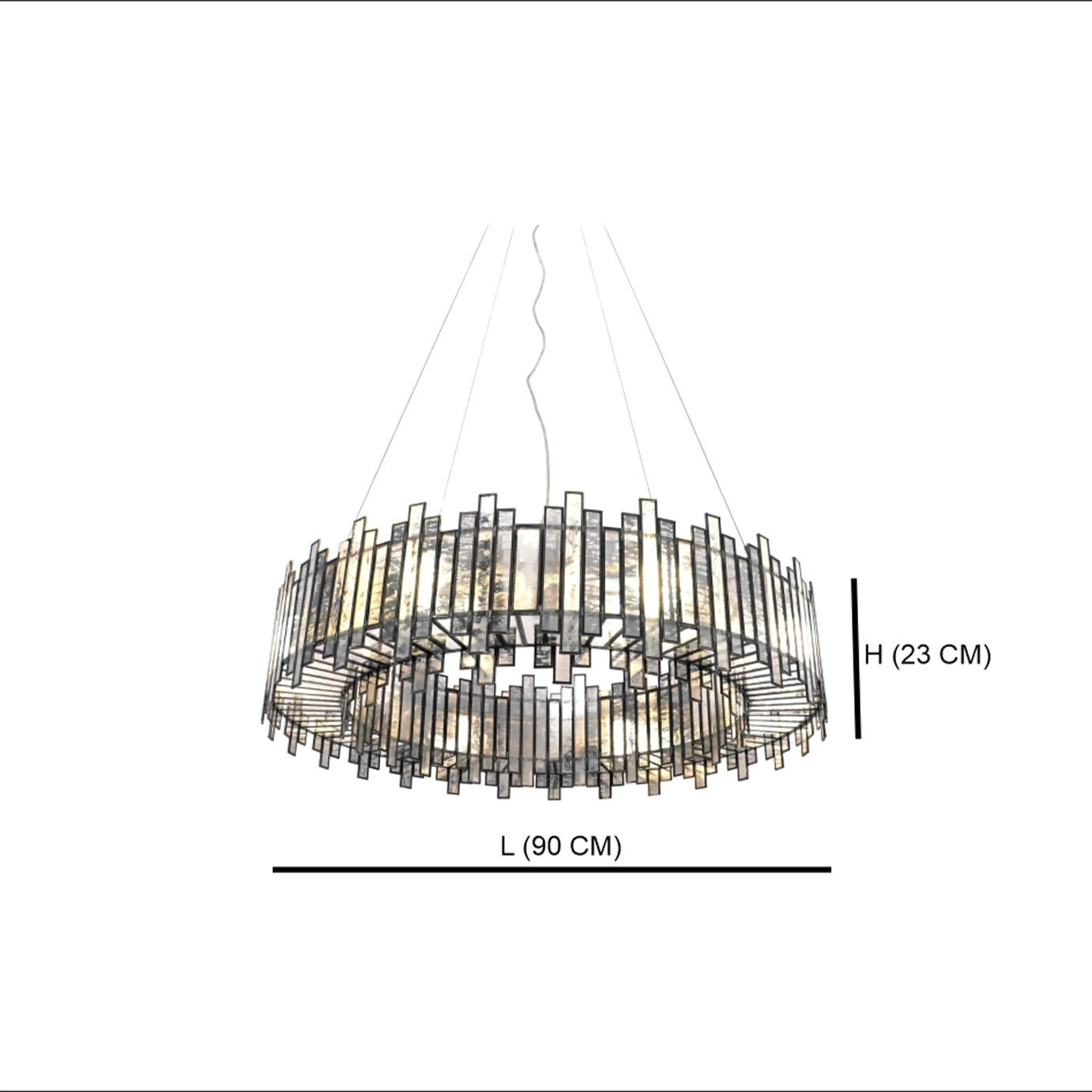 Staggered Ring Chandelier Antique - ILLUMEA - ILLUMEALightingMedium