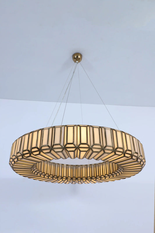 Embossed Glass Ring Chandelier