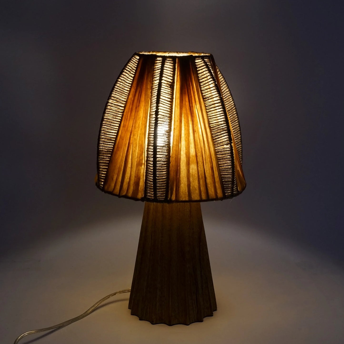 Jute Shade Wood Table Lamp – Rustic Natural Table