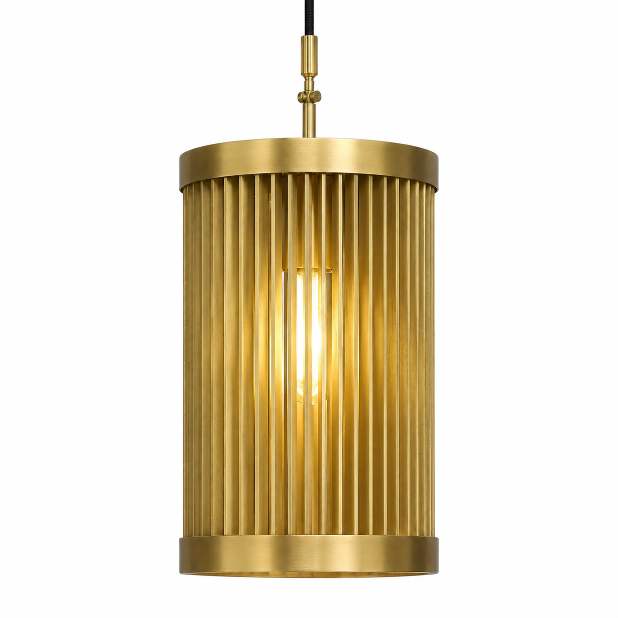 Iron Strips Gold Pendant Light