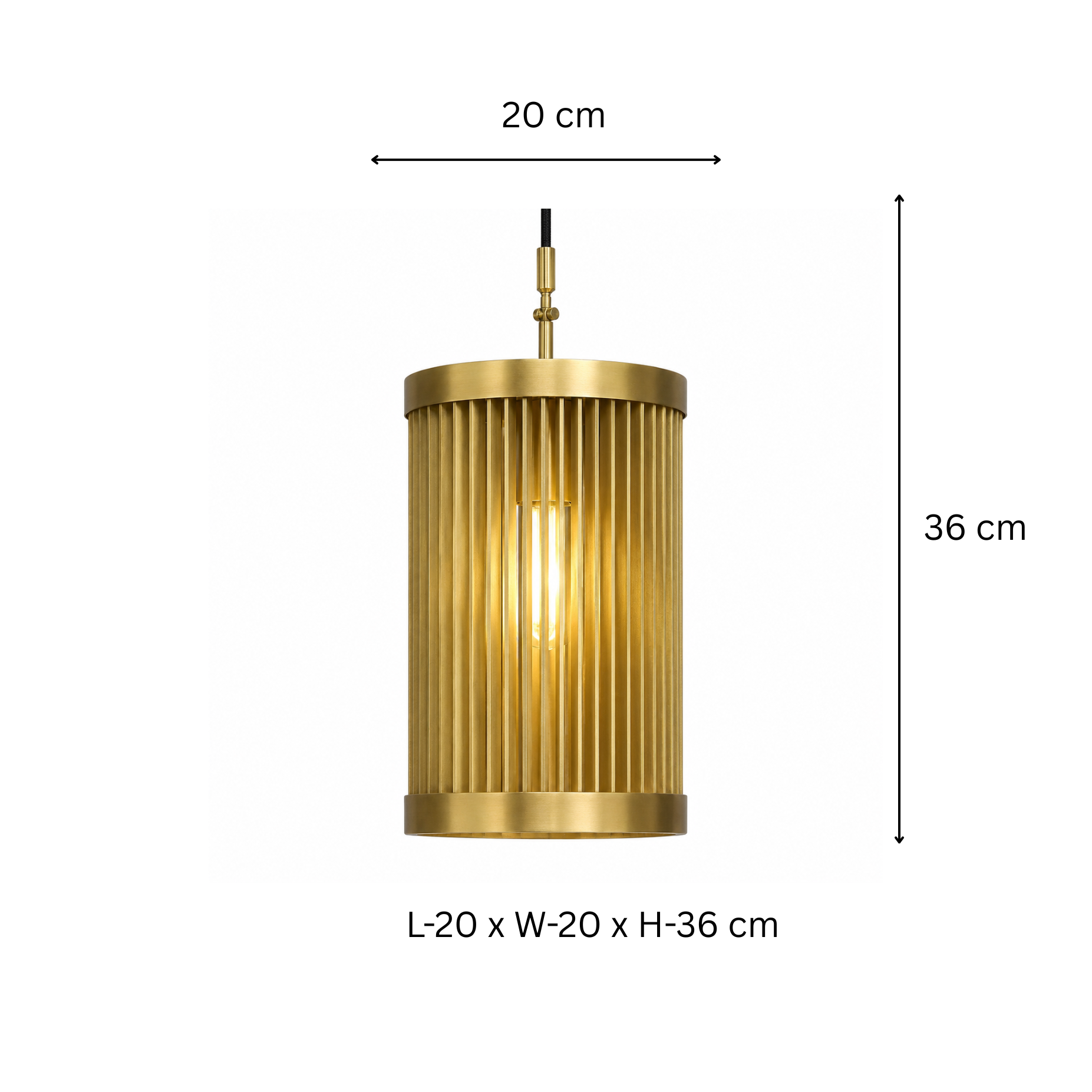 Iron Strips Gold Pendant Light