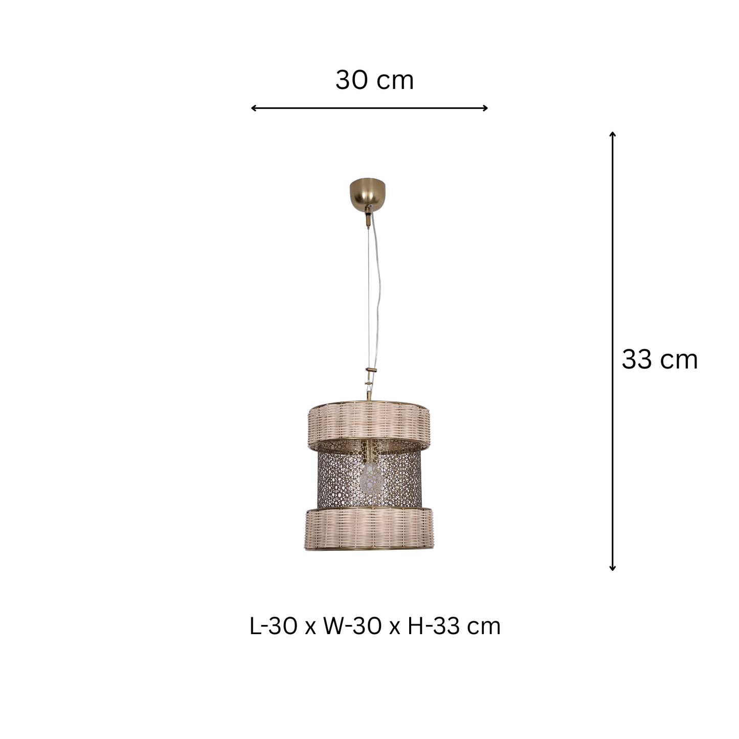 Rattan Pendant Hanging Light for Ceiling - ILLUMEA