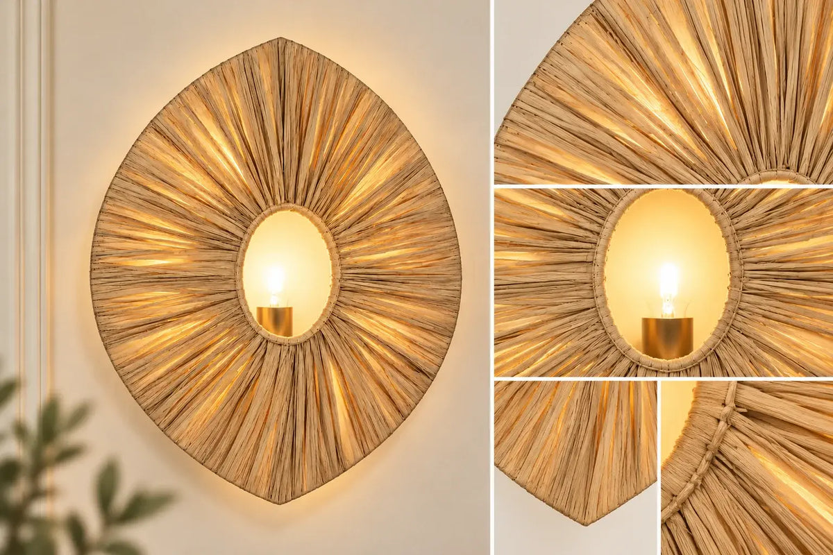 Rafia Brass Wall Lamp - ILLUMEA