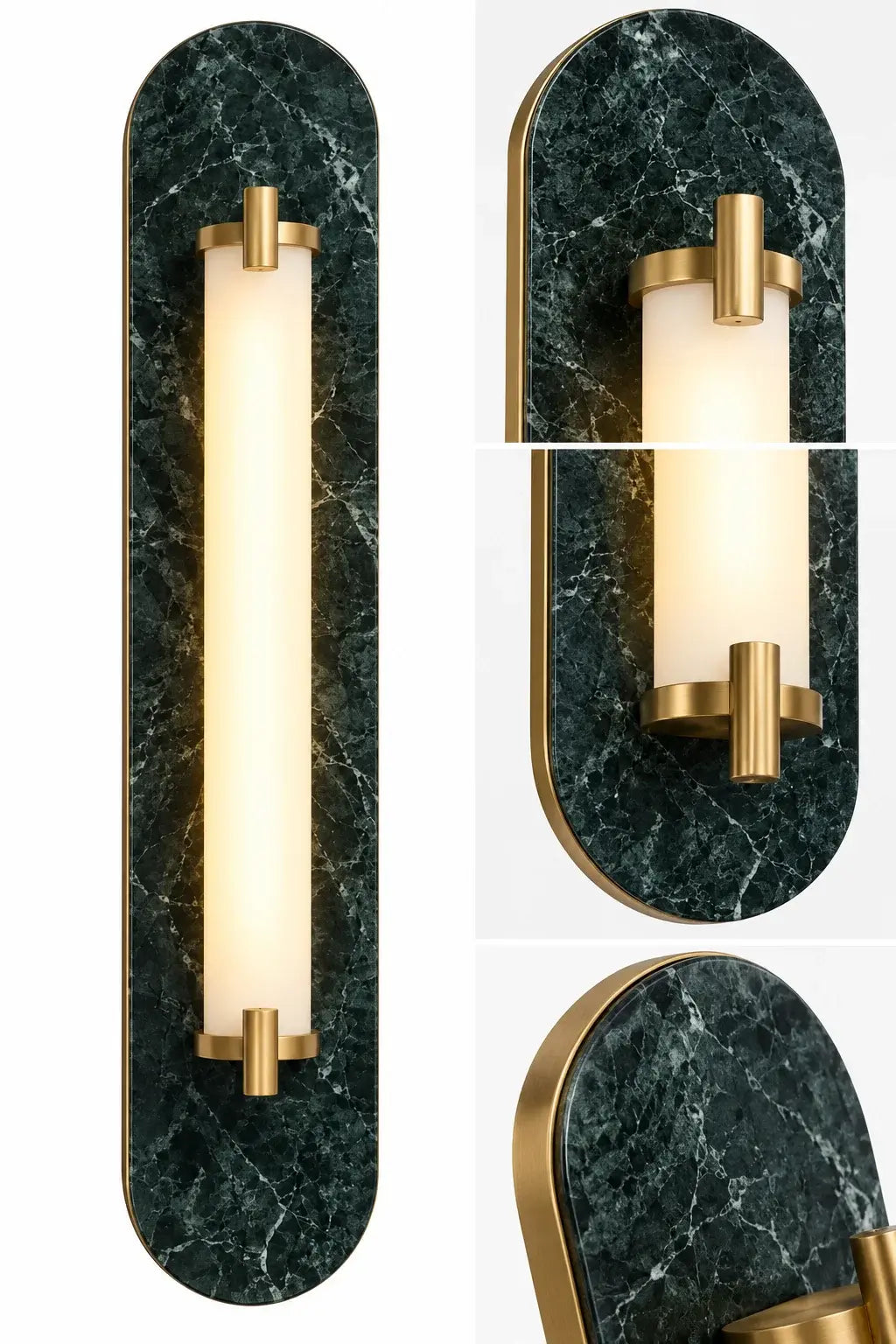 Elegant Modern Marble Brass Wall Lamp showcasing premium marble and brass materials for luxury interior lighting.