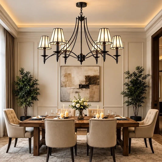 Taper Strip 6 Shade Chandelier - ILLUMEA