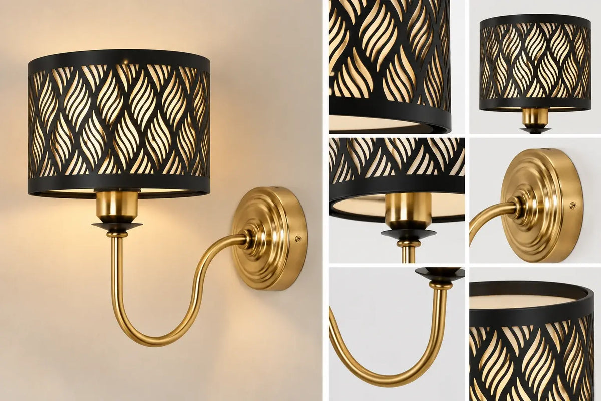Elegant modern wall lamp with fabric shade, perfect luxury wall lighting to enhance sophisticated interiors