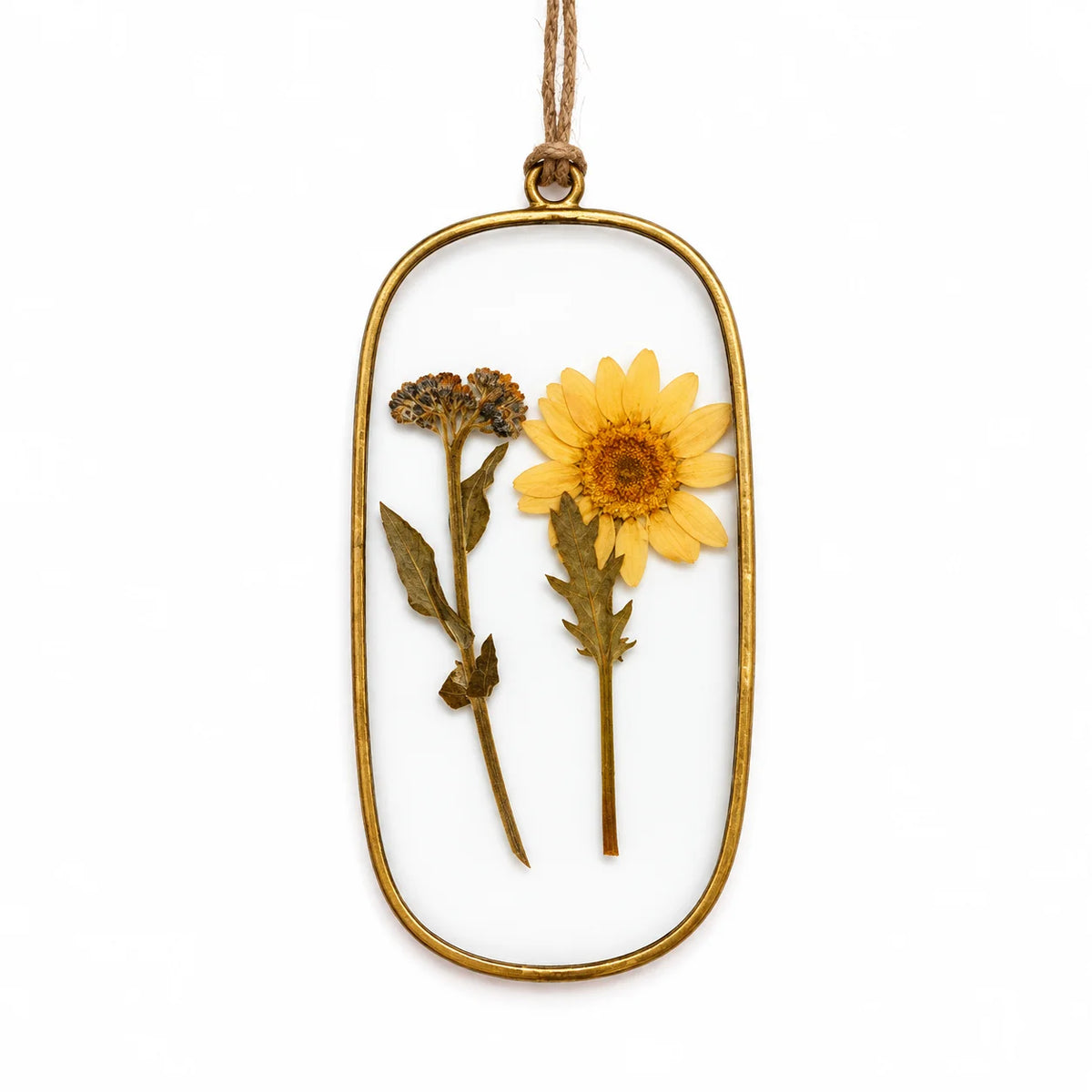 Handmade Arch Glass Suncatcher featuring delicate dried botanicals and pressed flowers for natural home décor – ILLUMEA