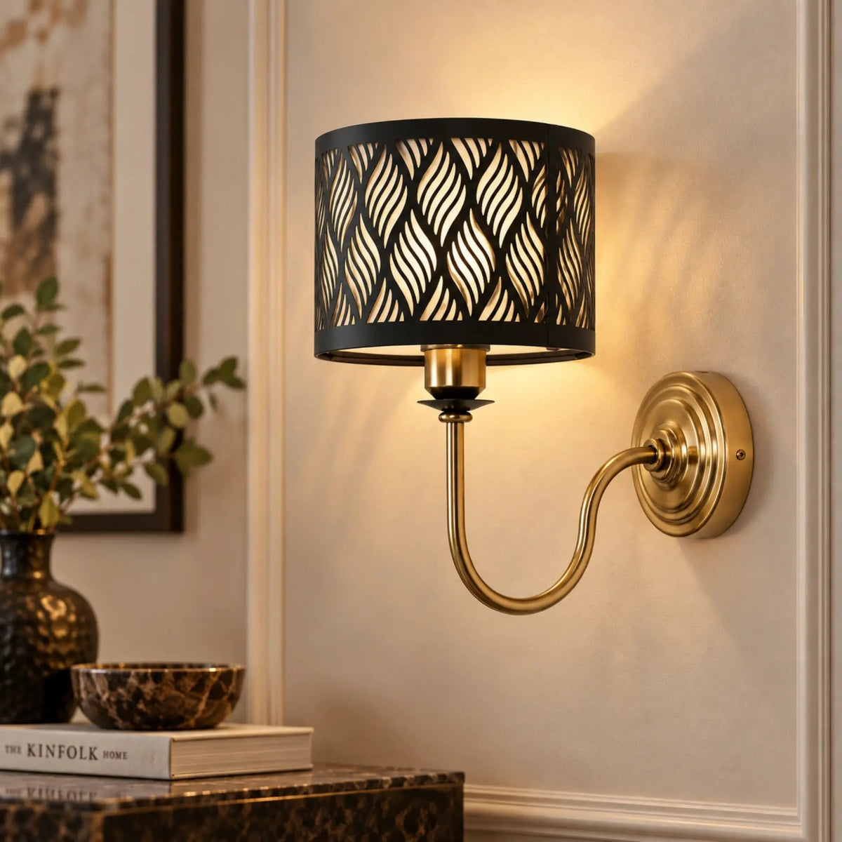 Elegant modern wall lamp with fabric shade, perfect luxury wall lighting to enhance sophisticated interiors