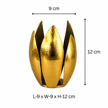 Lotus Leaf Hammered Tealight Holder for living room dining table and bedroom décor