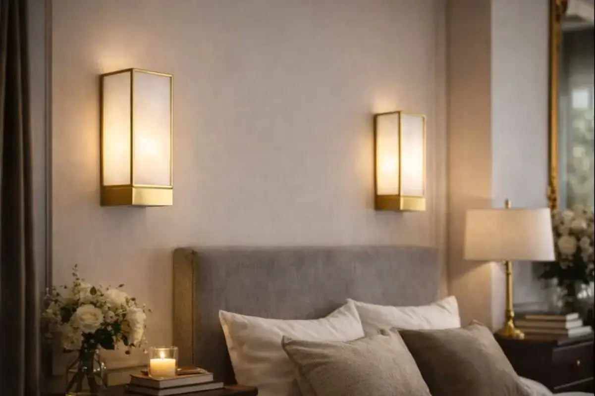 rectangular glass wall lamp