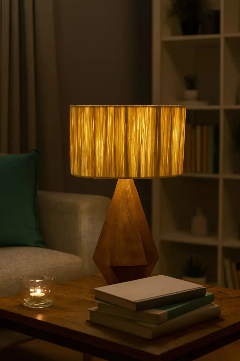 wood base table lamp