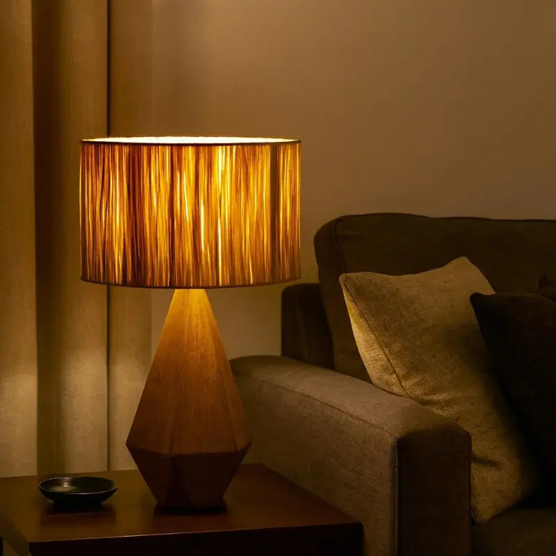 wood base table lamp