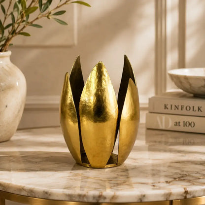 Lotus Leaf Hammered Tealight Holde