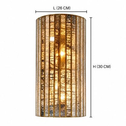 Luxury decorative wall light in brass with silver antique glass for modern home décor