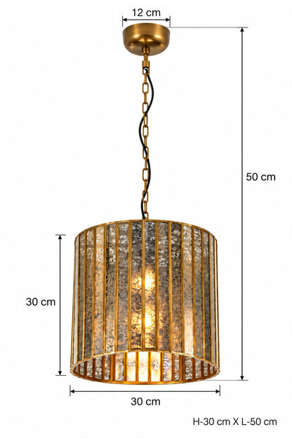 ILLUMEA Linear Shade Antique ceiling light designed for living rooms, dining areas, bedrooms, hotels and hospitality interiors