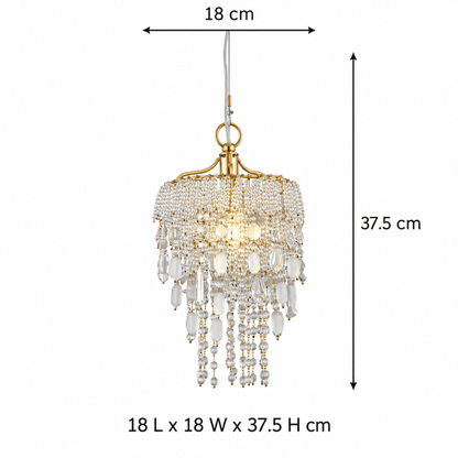 Luxury Nora Clear Mini Chandelier – ILLUMEA premium decorative ceiling lighting for living rooms, bedrooms, dining areas, and modern interiors