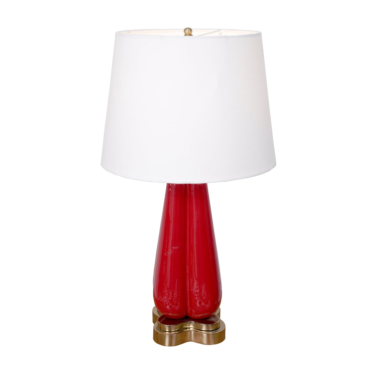 Red Enamel Wooden Table Lamp