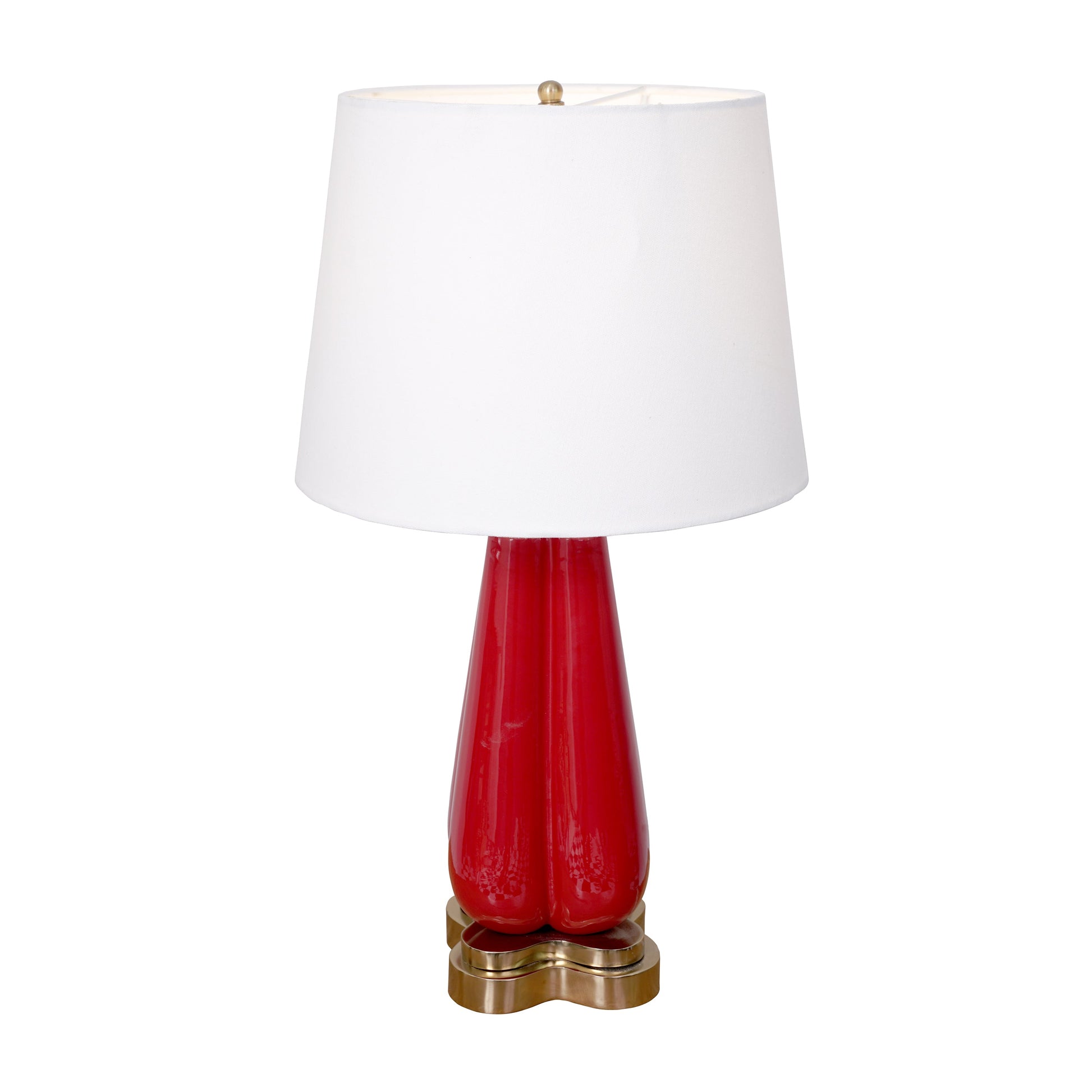 Red Enamel Wooden Table Lamp