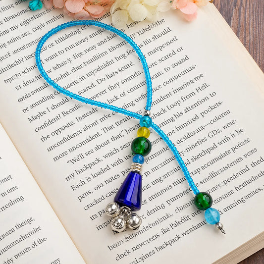 Sky Blue Glass Beads Bookmark – ILLUMEA Handmade Decorative Bookmark