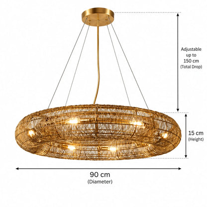 Gold Wire Mesh Tube Ceiling Light – ILLUMEA