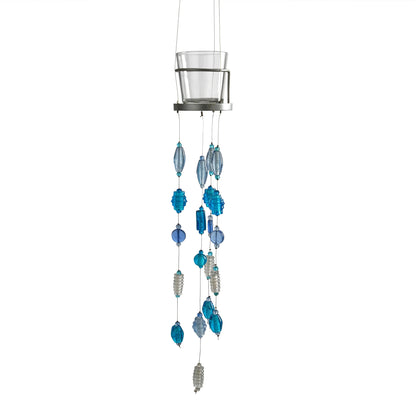Blue Glass Beads Handmade Hanging Votive - ILLUMEAVotive