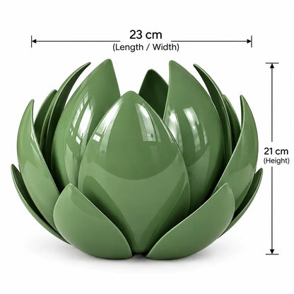 Elegant green candle adorned with shimmering green metal leaf, perfect for luxurious home decor and ambiance