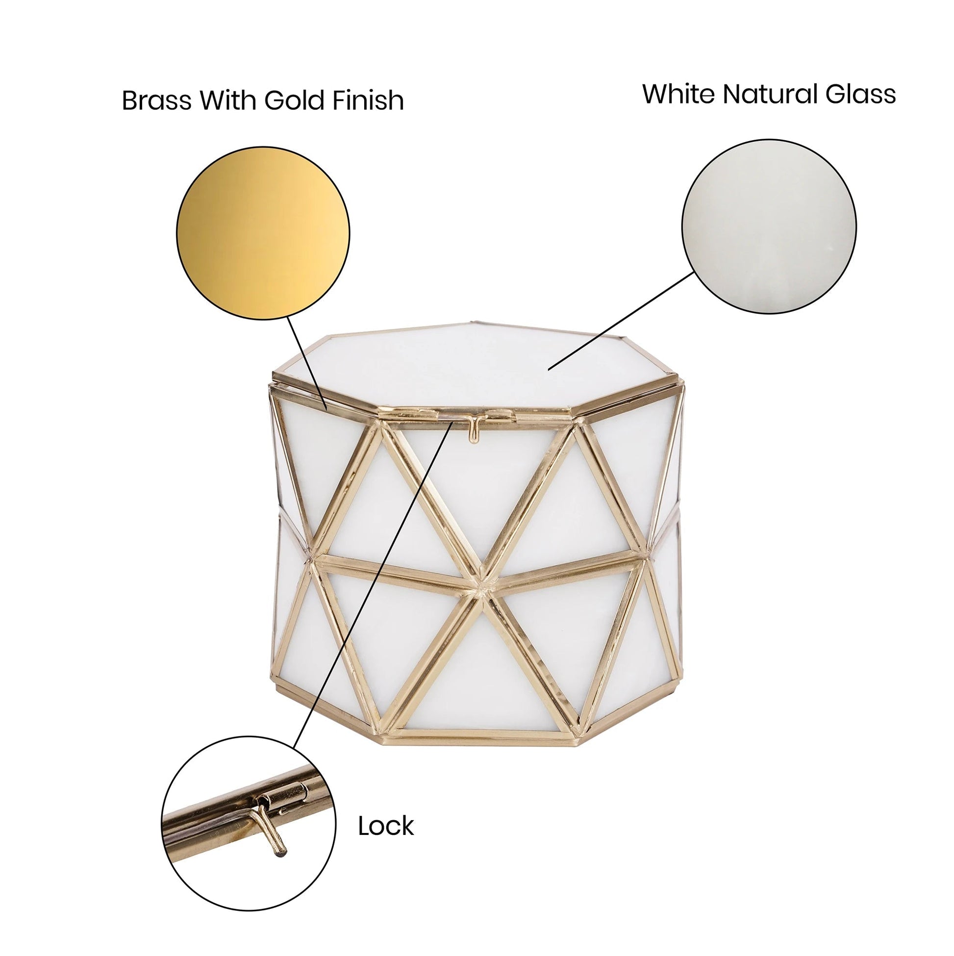 Diamond Box White Glass - ILLUMEADecorative Box