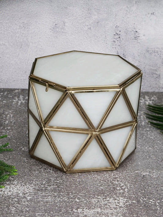 Diamond Box White Glass