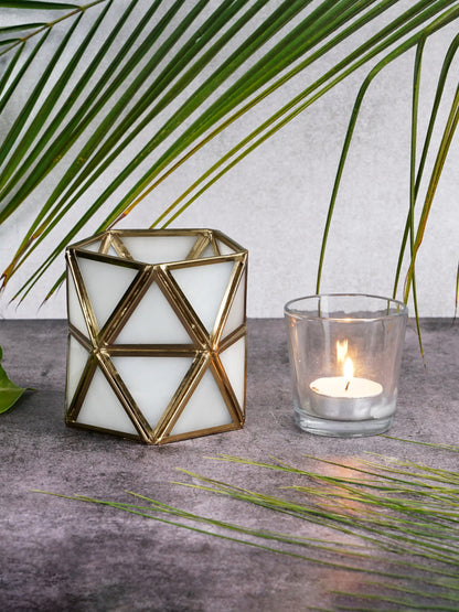 Diamond Tealight Candle Holder White - ILLUMEA