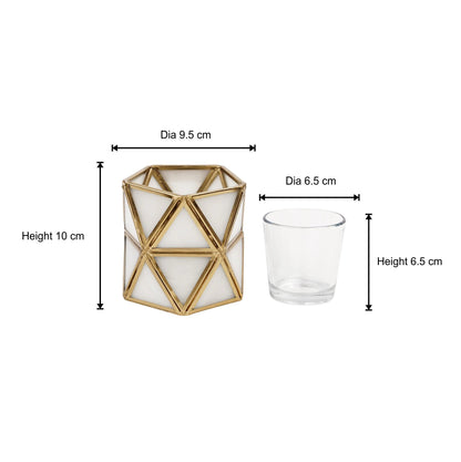 Diamond Tealight Candle Holder White - ILLUMEA
