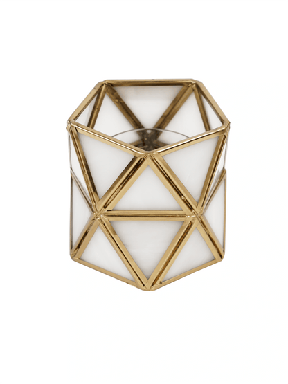 Diamond Tealight Candle Holder White - ILLUMEA