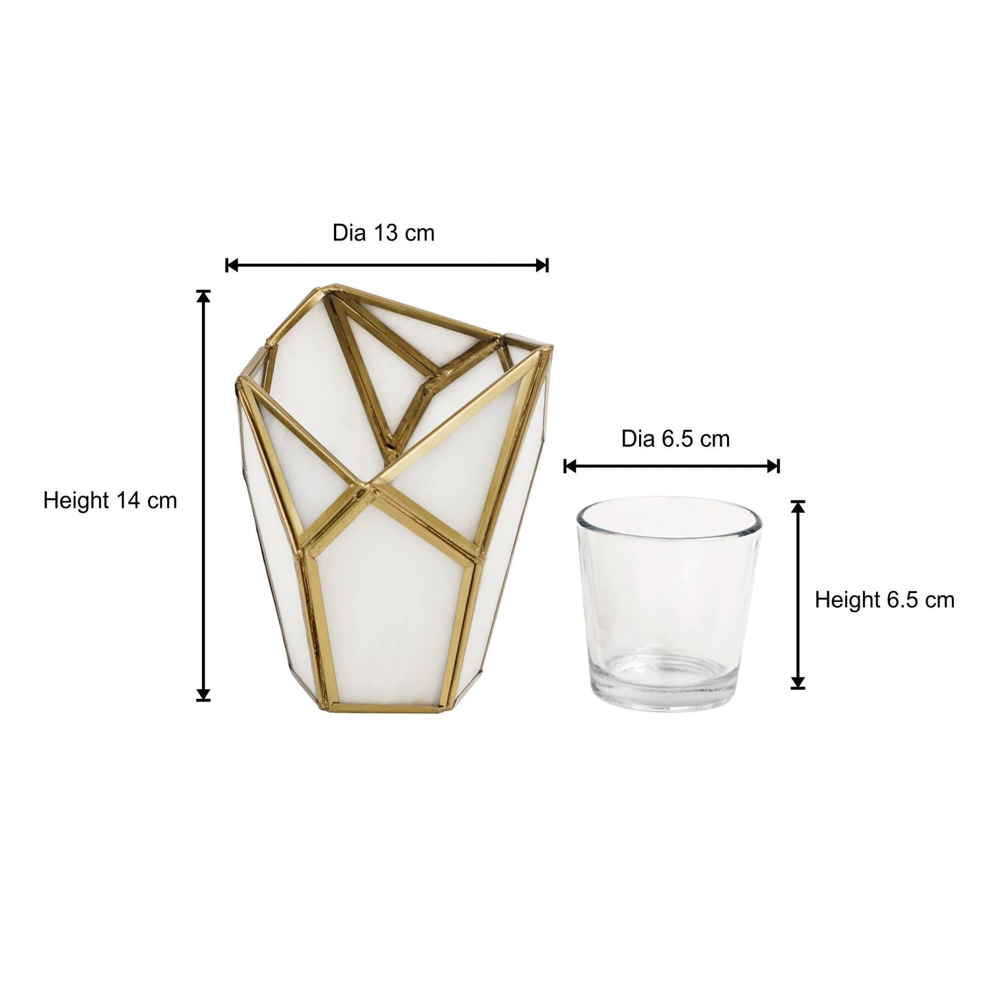Geometric Tealight Candle Holder white