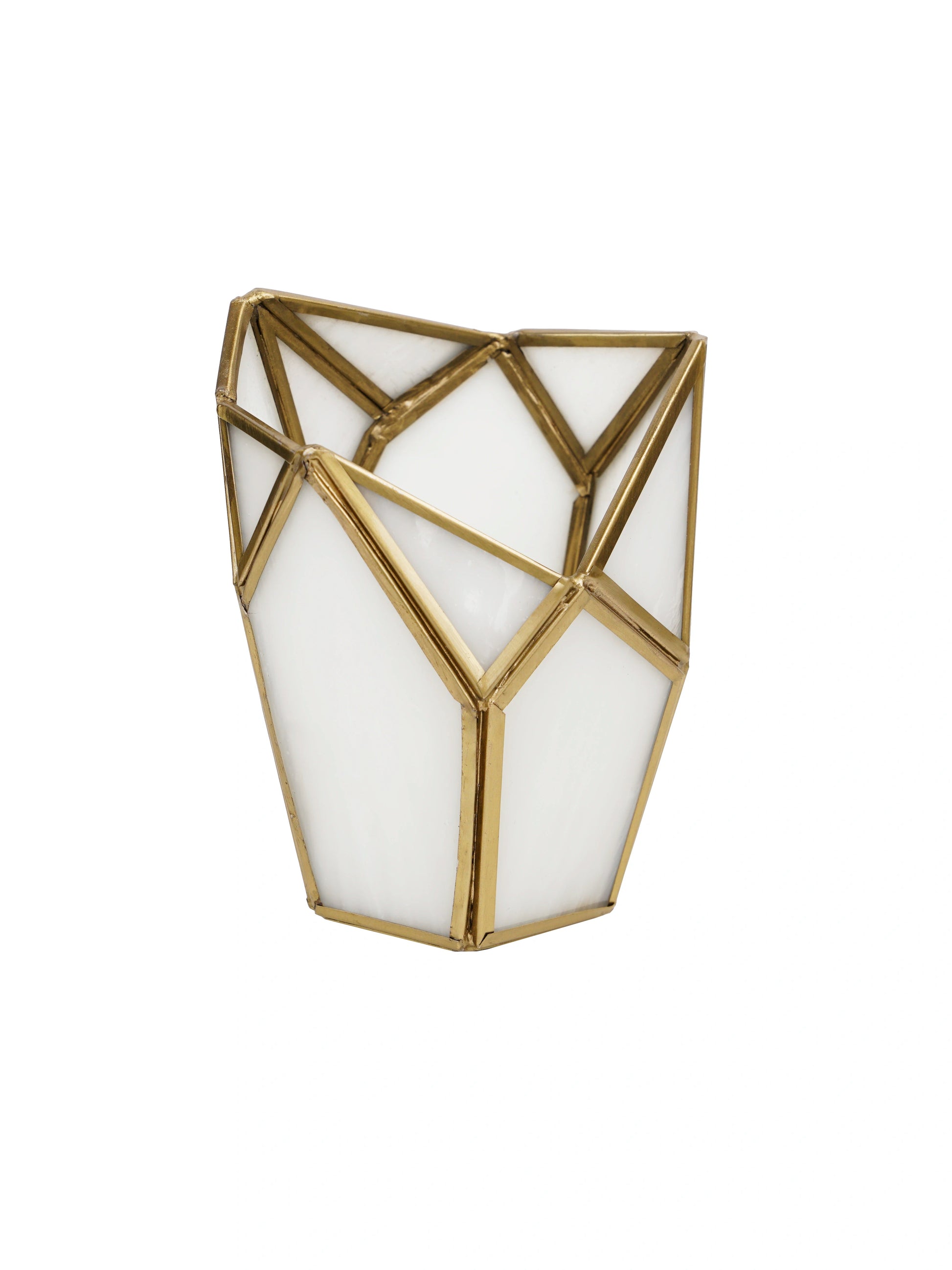 Geometric Tealight Candle Holder white