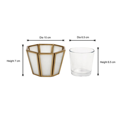 Hexa Linaurea Tealight Candle Holder White - Small