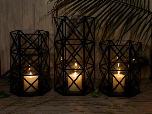 illumea Geometric Candle Holder Stand |Decorative Tealight Candle Holder - ILLUMEAhurricaneSMALL