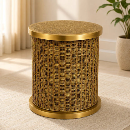 Jute Rattan Side Table