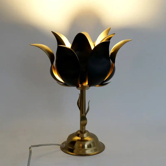 Lotus Bloom Table Lamp Black & Gold Designer - ILLUMEATable Lamp