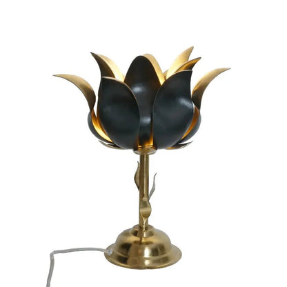 Lotus Bloom Table Lamp Black & Gold Designer - ILLUMEATable Lamp