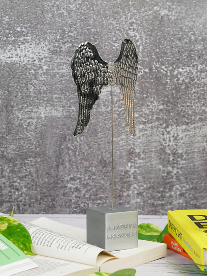 Metal Angel Wings Sculpture - Inspirational and Angelic Decorative Figurine - ILLUMEA