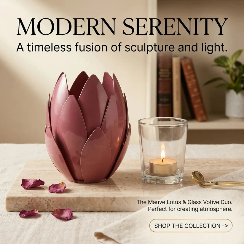 Metal Leaf Tealight Candle