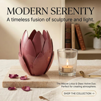 Metal Leaf Tealight Candle