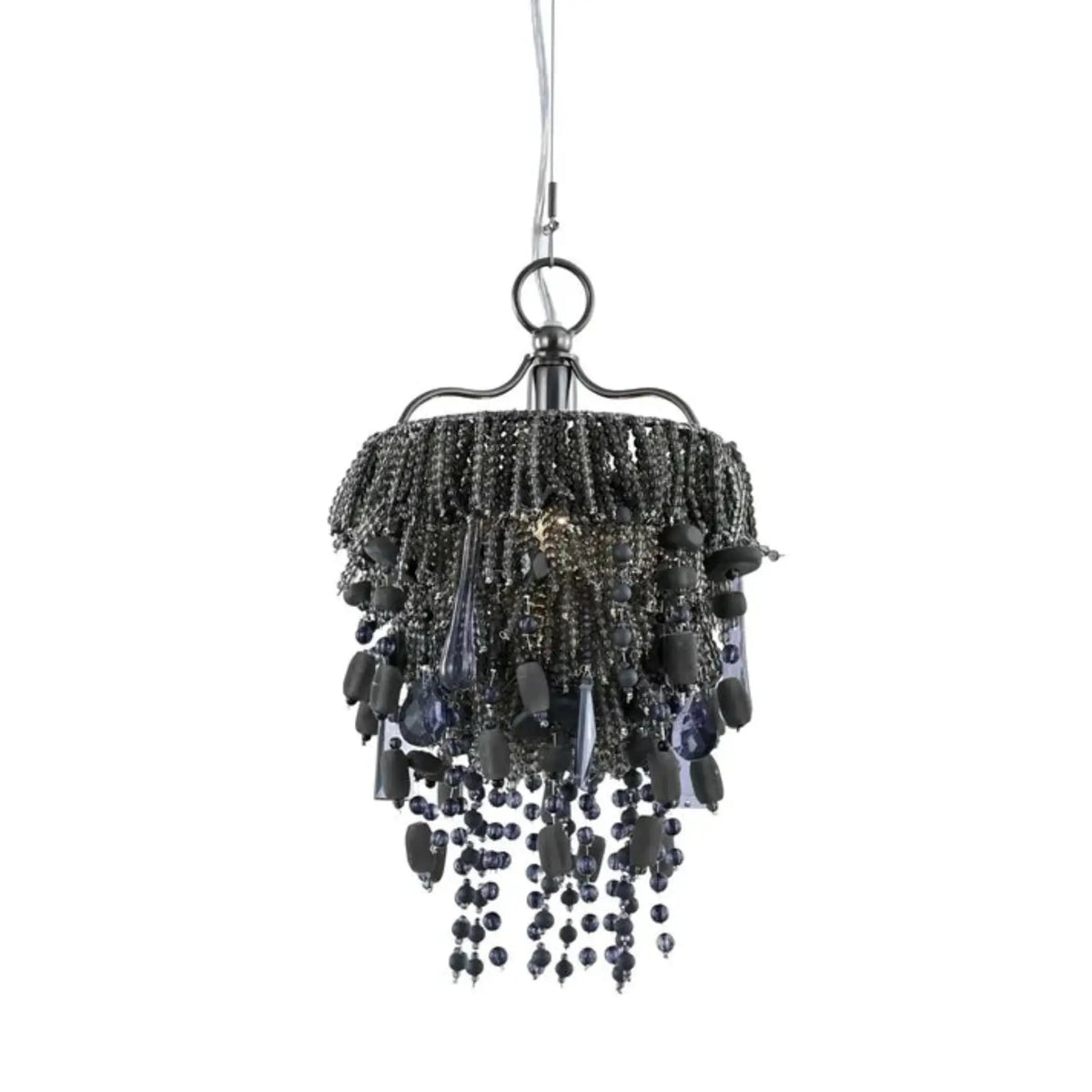 Nora Mini Chandelier with Smoke Grey Beads – ILLUMEA