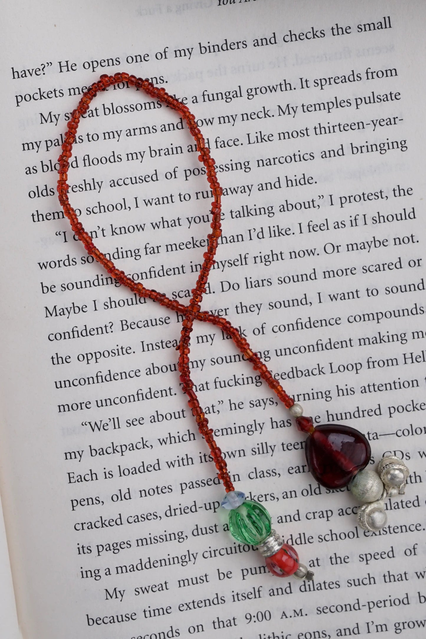 Red Glass Beads Handmade Bookmark - ILLUMEABookmark
